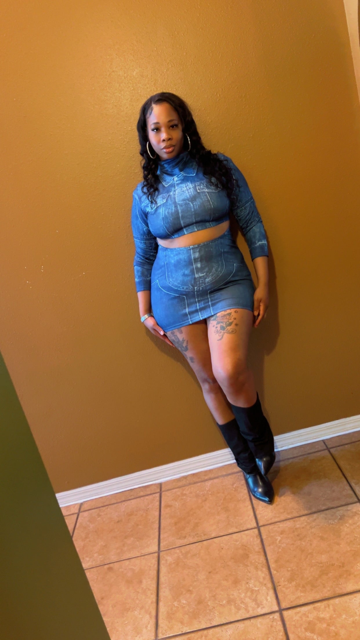 “Denim Gal” Skirt Set