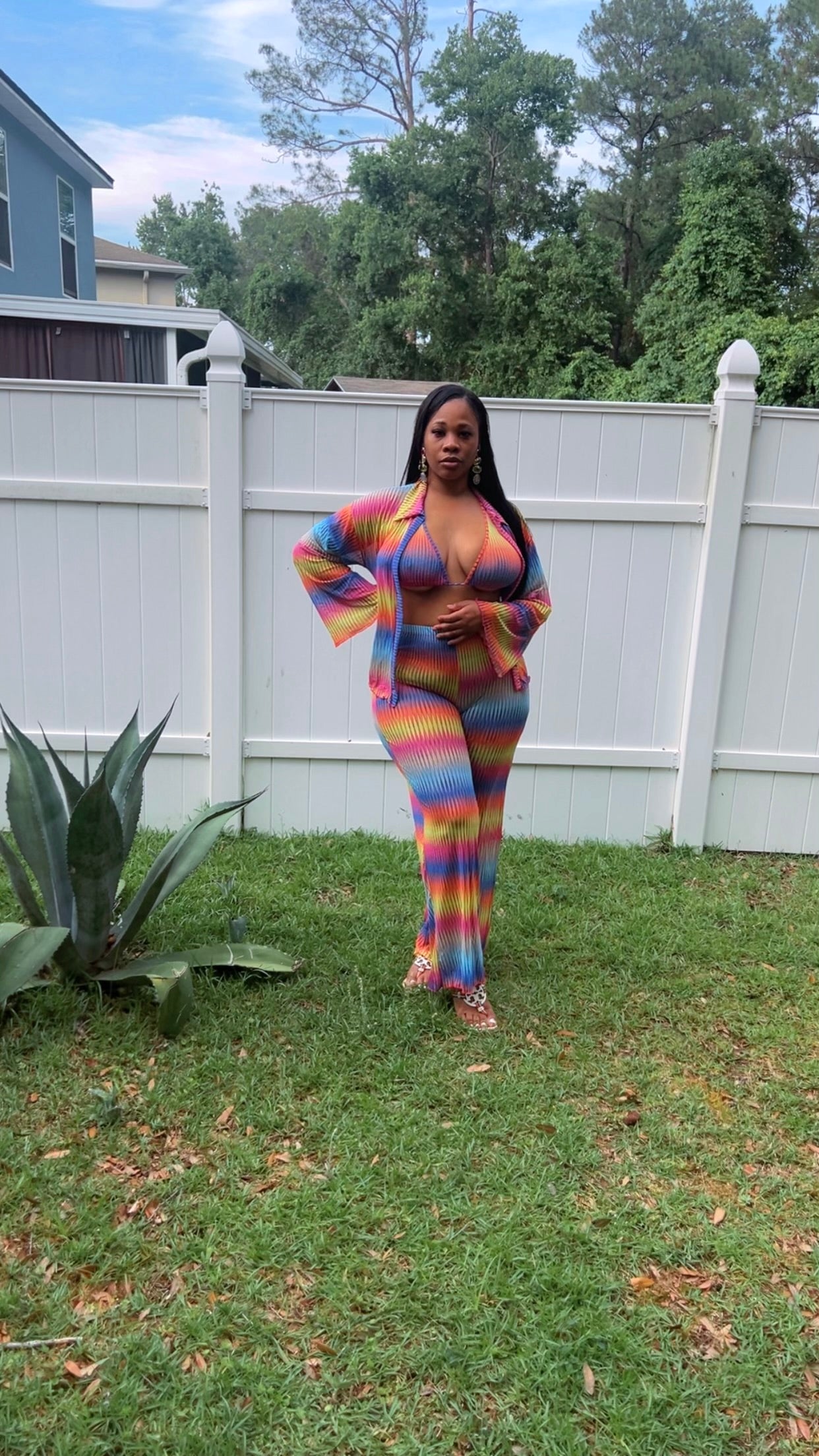 “3PC PALMS RETREAT” PANT SET