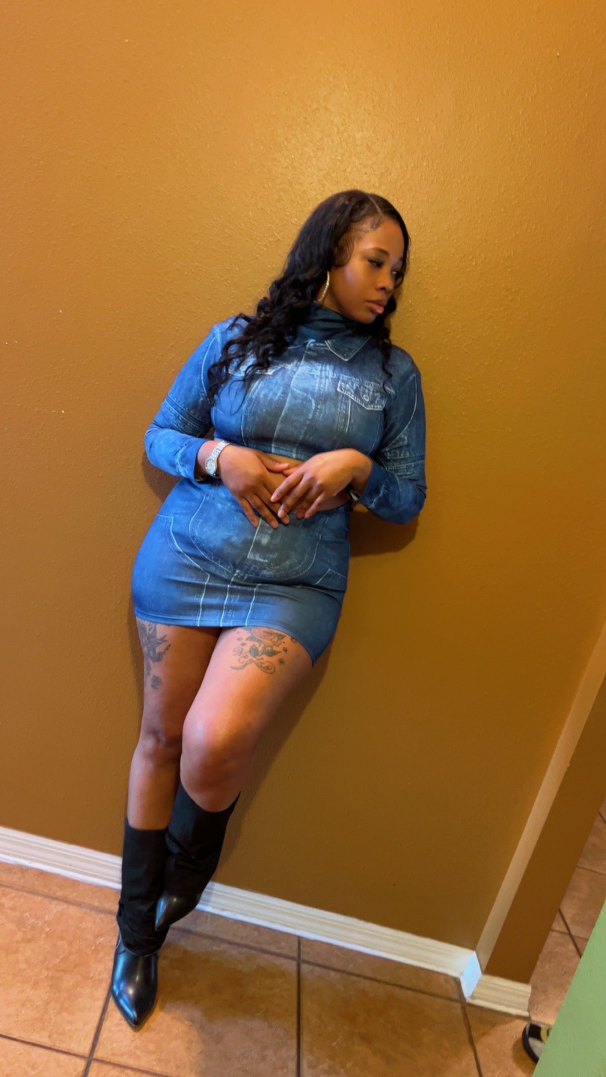 “Denim Gal” Skirt Set