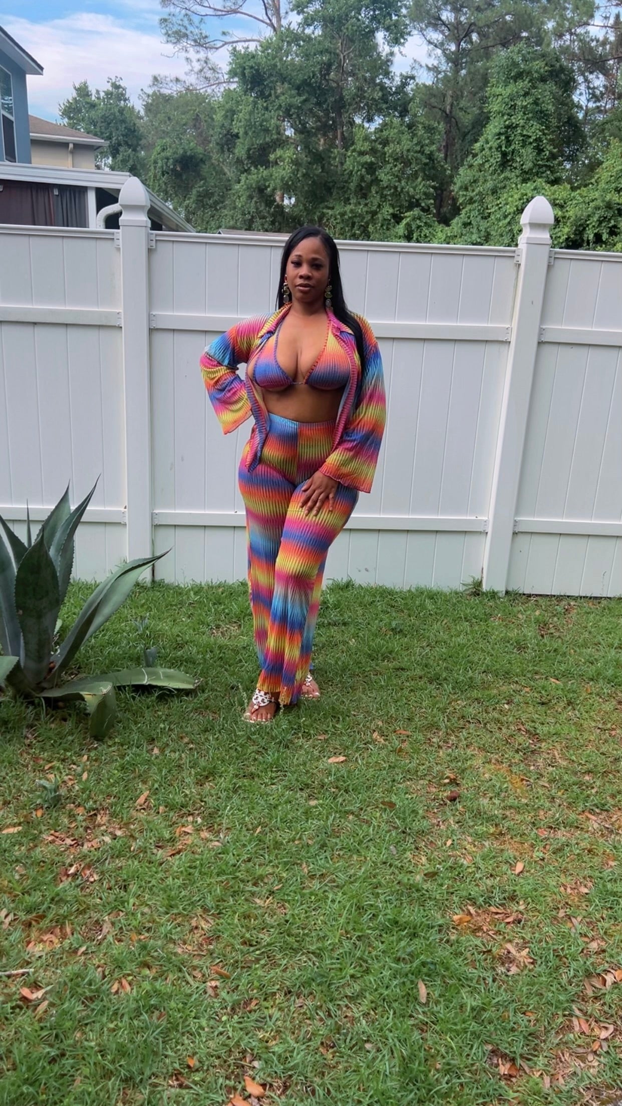 “3PC PALMS RETREAT” PANT SET