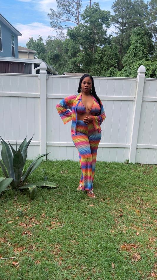 “3PC PALMS RETREAT” PANT SET